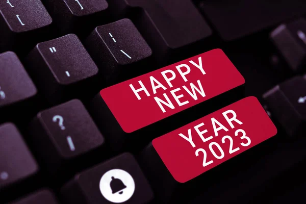 Conceptual display Happy New Year 2023, Business idea Greeting Celebrating Holiday Fresh Start Best wishes