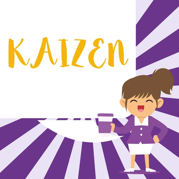 Inspiração Mostrando Sinal Kaizen Internet Concept Uma Filosofia Empresarial Japonesa — Fotografia de Stock