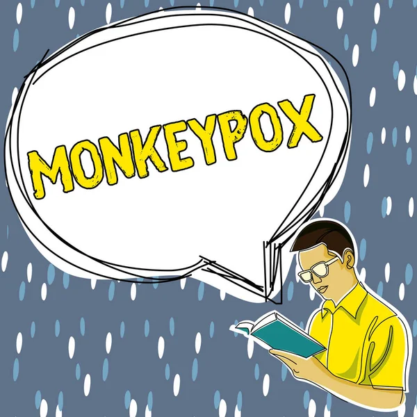 Sinal Exibindo Monkeypox Business Vitrine Poxvirus África Causada Principalmente Roedores — Fotografia de Stock