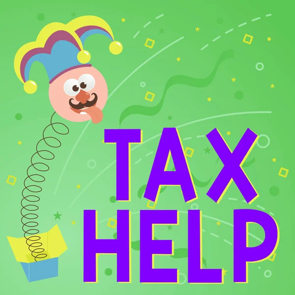 Yazısı Vergi Yardımı Vitrini Devlet Gelirine Zorunlu Katkısından Yardım — Stok fotoğraf
