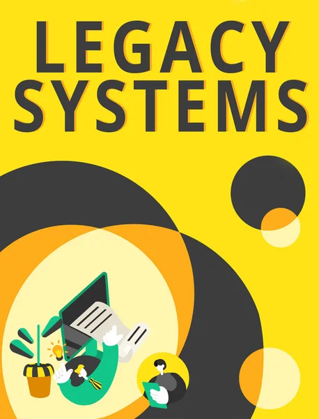 Kézírás Jel Legacy Systems Word Írt Régi Módszer Technológia Számítógépes — Stock Fotó