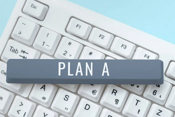 Tekst Bijschrift Presenteren Plan Concept Betekent Iemands Oorspronkelijke Plan Strategie — Stockfoto
