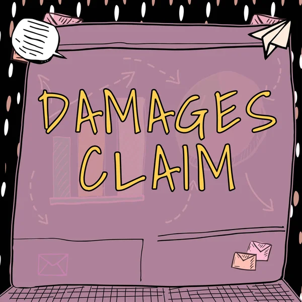 Dmages Claim Word Written Demand Compensation Litigate Insurance File Suit — 스톡 사진