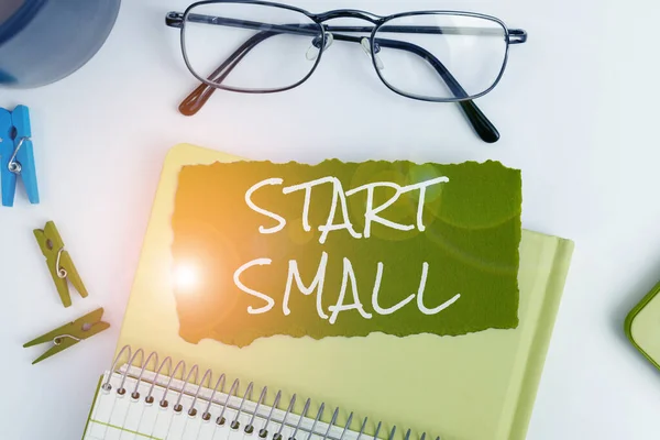 stock image Handwriting text Start Small, Business idea Small medium enterprises start up Business entrepreneurship