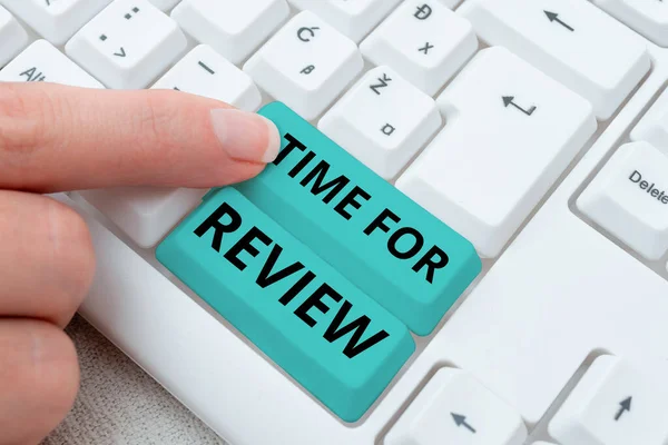 Das Schreiben Von Textanzeigen Time Review Business Concept Evaluation Feedback — Stockfoto