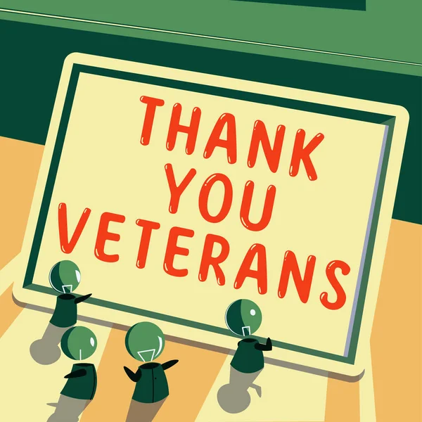 Рука Написання Знак Дякую Ветеранам Слово Вираження Вдячності Вітання Вдячності — стокове фото