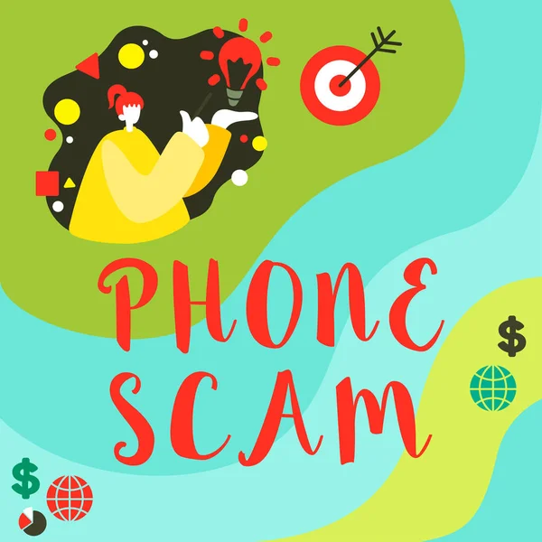 Phone Scam 표지판 상품이나 서비스 전화를 장려하기 전화를 — 스톡 사진