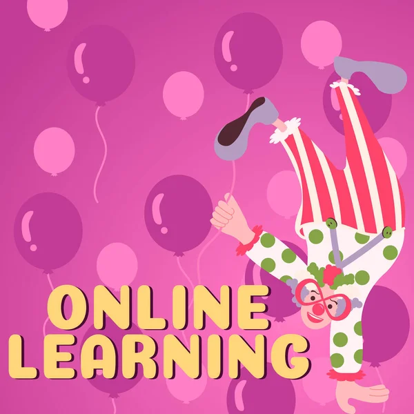 Testi Calligrafi Online Learning Internet Concept Larning Con Assistenza Internet — Foto Stock