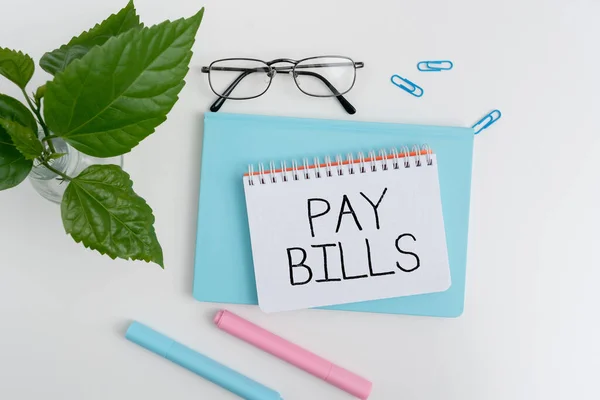 Sign displaying Pay Bills, Conceptual photo list of expenses to be paid total amount costs or expenses