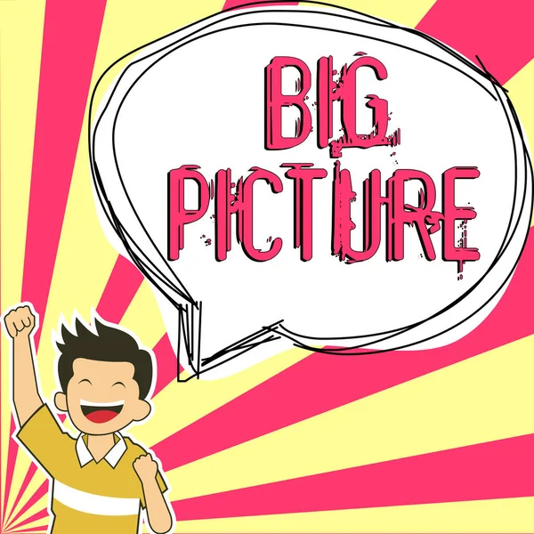Legenda Texto Apresentando Big Picture Business Mostra Fatos Mais Importantes — Fotografia de Stock