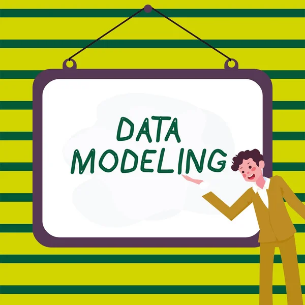 Zeichenanzeige Datenmodellierung Konzept Bedeutung Prozess Der Übertragung Von Daten Zwischen — Stockfoto