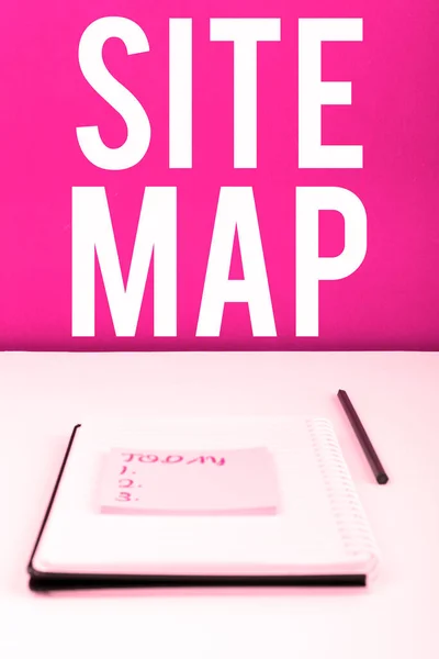 Writing displaying text Site Map, Word for designed to help both users and search engines navigate the site