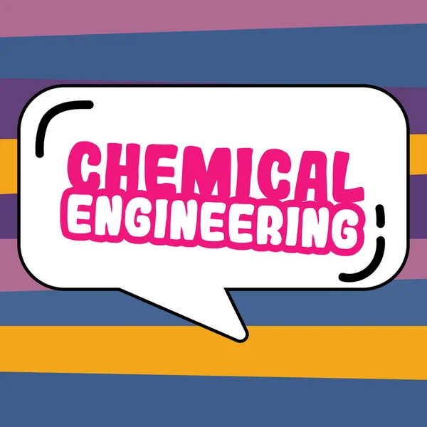 展示化学工程的标志 商业综述发展与化学工业应用有关的东西 — 图库照片