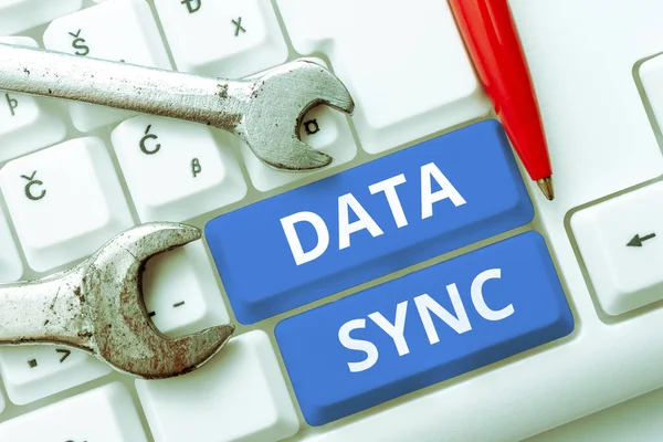 Conceptuele Weergave Data Sync Internet Concept Data Die Continu Wordt — Stockfoto