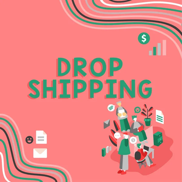 Σημάδι Κειμένου Που Δείχνει Drop Shipping Επιχειρηματική Έννοια Για Στείλετε — Φωτογραφία Αρχείου
