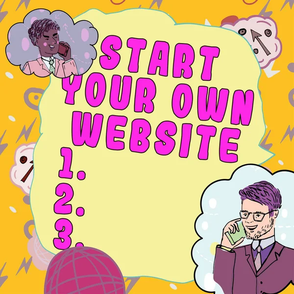 Tekst Pisma Start Your Own Website Business Approach Służyć Jako — Zdjęcie stockowe