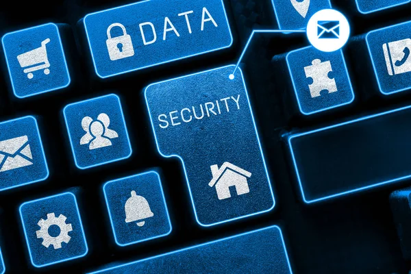 Handskrift Tecken Datasäkerhet Business Showcase Sekretess Disk Kryptering Säkerhetskopieringar Lösenord — Stockfoto