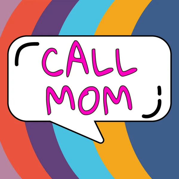 Conceptual Display Call Mom Business Concept Attempting Communicate Mother Using — Stock Photo, Image