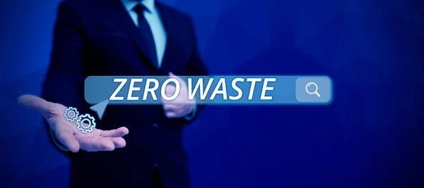Légende Textuelle Présentant Zero Waste Internet Concept Responsabilité Industrielle Comprend — Photo