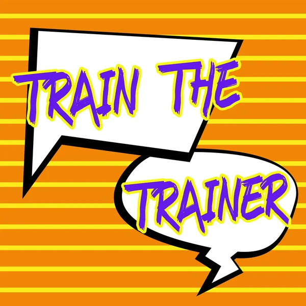 Textová Značka Zobrazující Vlak Trainer Obchodní Přístup Identifikován Učit Mentora — Stock fotografie