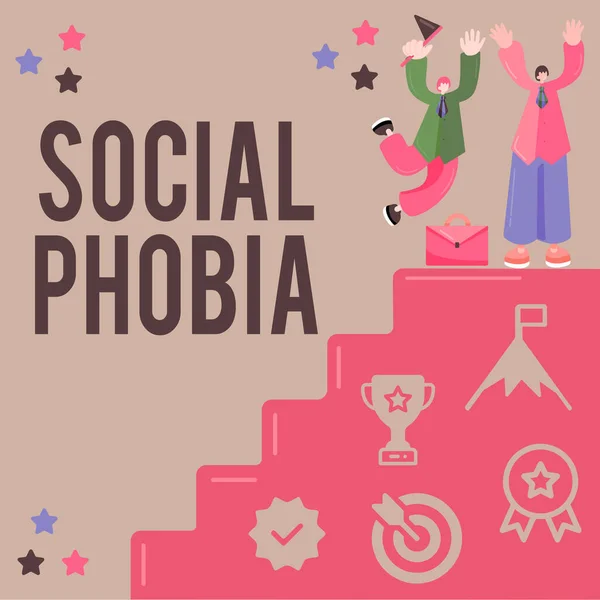 Scrivere Visualizzando Testo Fobia Sociale Parola Scritto Sulla Paura Travolgente — Foto Stock