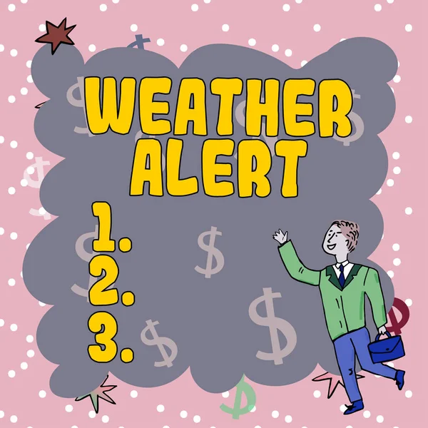 Conceptual Caption Weather Alert Business Showcase Urgentní Varování Stavu Atmosféry — Stock fotografie