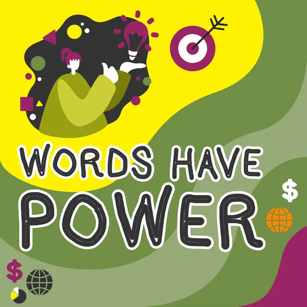 Inspiratie Toont Teken Woorden Hebben Kracht Woord Geschreven Energie Vermogen — Stockfoto