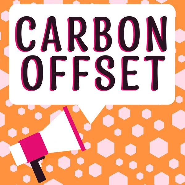 Konzeptionelle Darstellung Carbon Offset Konzept Zur Verringerung Der Emissionen Von — Stockfoto