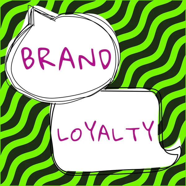 Handschriftteken Brand Loyalty Conceptuele Foto Herhaal Aankoop Ambassadeur Patronage Favoriet — Stockfoto