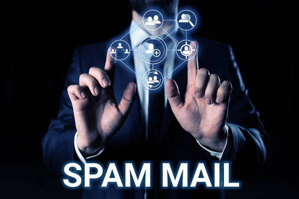 Text showing inspiration Spam Mail, Internet Concept Intrusive advertising Inappropriate messages sent on the Internet