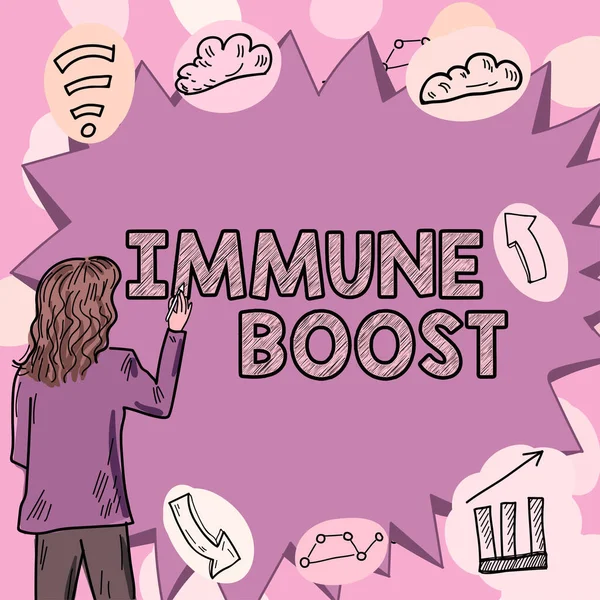 Sign displaying Immune Boost, Business idea being able to resist a particular disease preventing development of pathogens