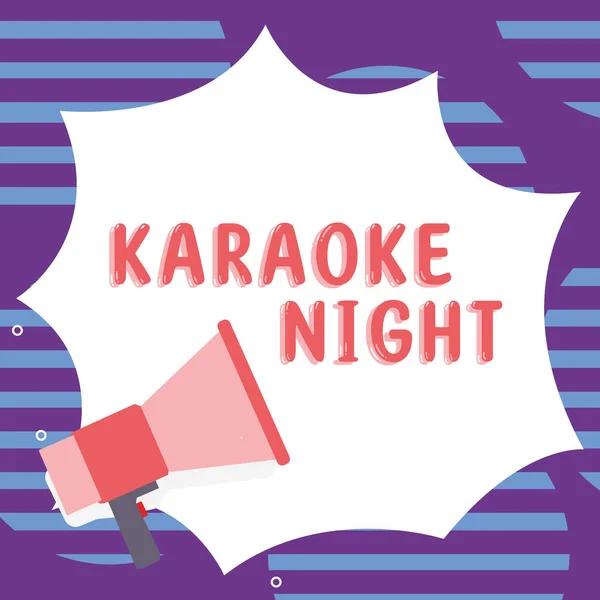 Señal Escritura Mano Noche Karaoke Idea Negocio Entretenimiento Cantando Música — Foto de Stock