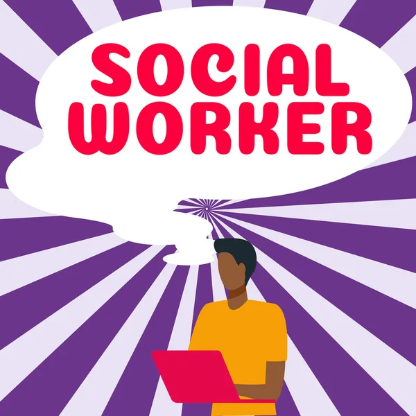 Texto Que Presenta Social Worker Asistencia Enfoque Empresarial Personas Del — Foto de Stock
