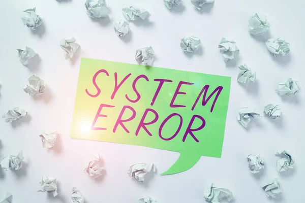 Conceptual display System Error, Internet Concept Technological failure Software collapse crash Information loss