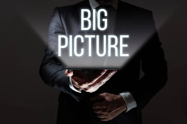 Texto Que Muestra Inspiración Big Picture Enfoque Negocios Hechos Más —  Fotos de Stock