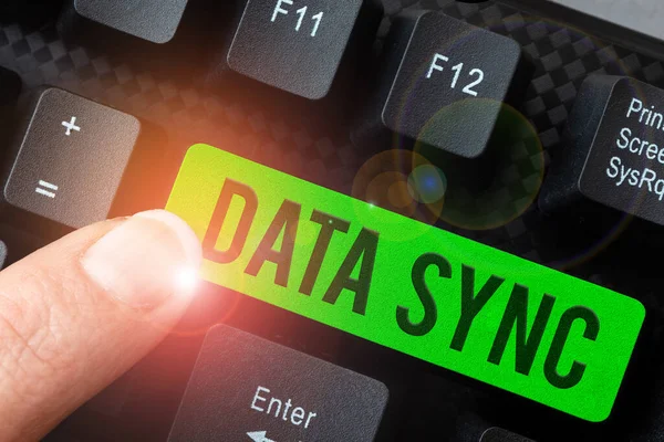 Tekst Met Inspiratie Data Sync Business Vitrine Data Die Continu — Stockfoto