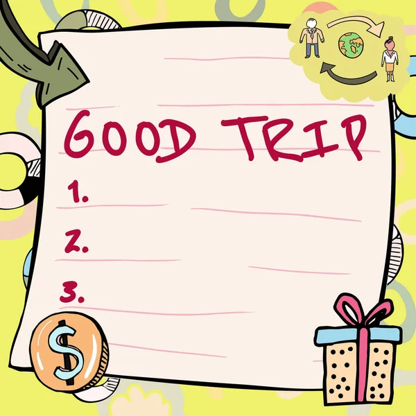 Text Caption Presenting Good Trip Business Idea Journey Voyage Run — Stock Photo, Image