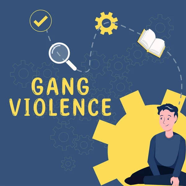 Légende Texte Présentant Gang Violence Aperçu Des Affaires Violation Des — Photo
