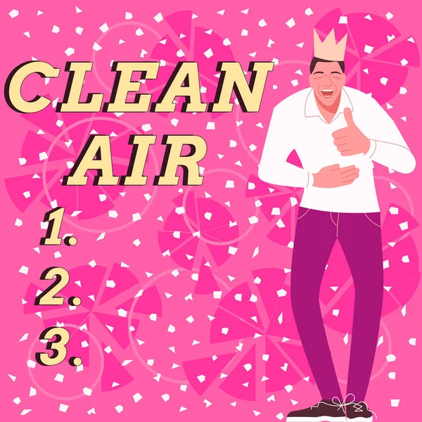 手写标志清洁空气 商业概念空气 没有有害的污垢和化学物质 — 图库照片