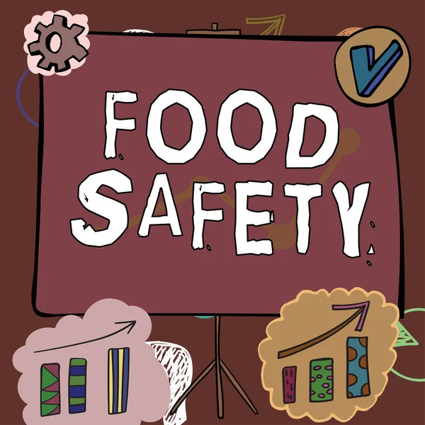 Inspiration Zeigt Zeichen Der Lebensmittelsicherheit Konzept Bedeutet Bedingungen Und Praktiken — Stockfoto
