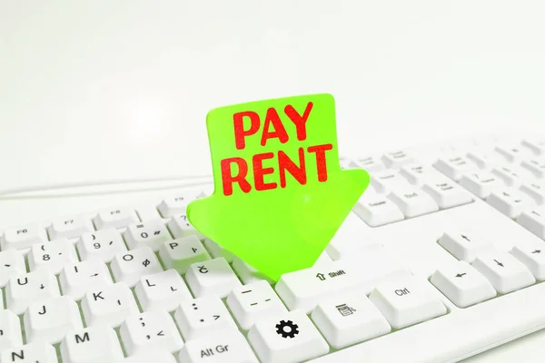 Conceptual caption Pay Rent, Business overview To pay money in exchange for the use of someone elses property
