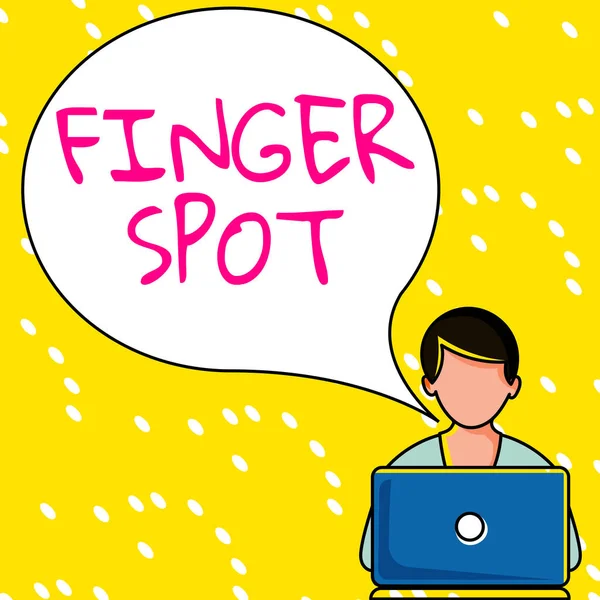 Inspiration Som Visar Tecken Finger Spot Word Skrivet Små Vätskefyllda — Stockfoto