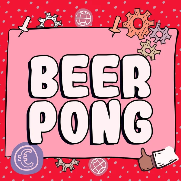 Konceptvisning Beer Pong Business Koncept Ett Spel Med Uppsättning Innehållande — Stockfoto