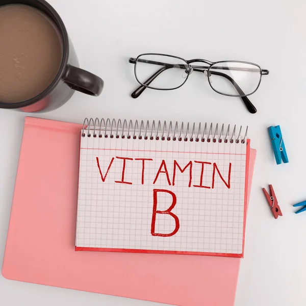 stock image Sign displaying Vitamin B, Conceptual photo Nutrient that helps keep the body nerve and blood cells healthy