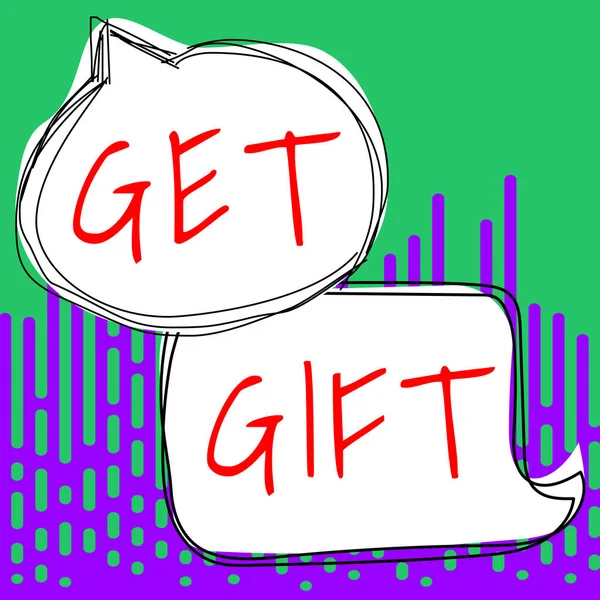 Inspirace Ukazující Znamení Get Gift Koncept Znamená Něco Dáte Aniž — Stock fotografie