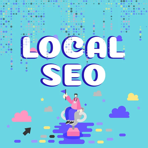 Текст Почерка Local Seo Business Overview Effective Way Marketing Your — стоковое фото