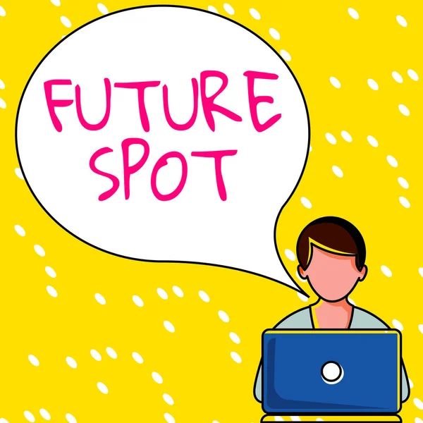 概念的なキャプション Future Spot Word Forは 将来起こるアクションを指します — ストック写真