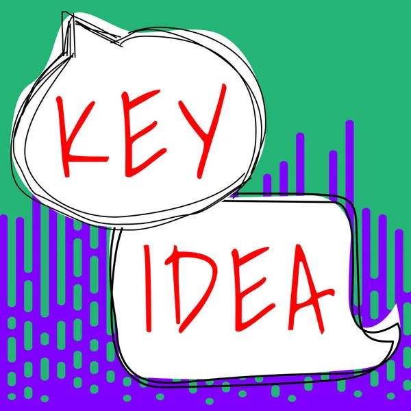 Merkin Näyttäminen Key Idea Business Overview Poikkeuksellinen Tai Elintärkeä Ajatus — kuvapankkivalokuva