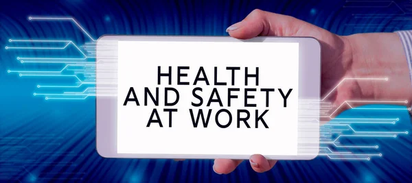 Sign displaying Health And Safety At Work, Conceptual photo Secure procedures prevent accidents avoid danger