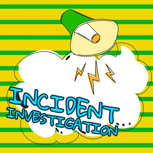 Leyenda Conceptual Incident Investigation Business Idea Responsible Integrity Incident — Foto de Stock